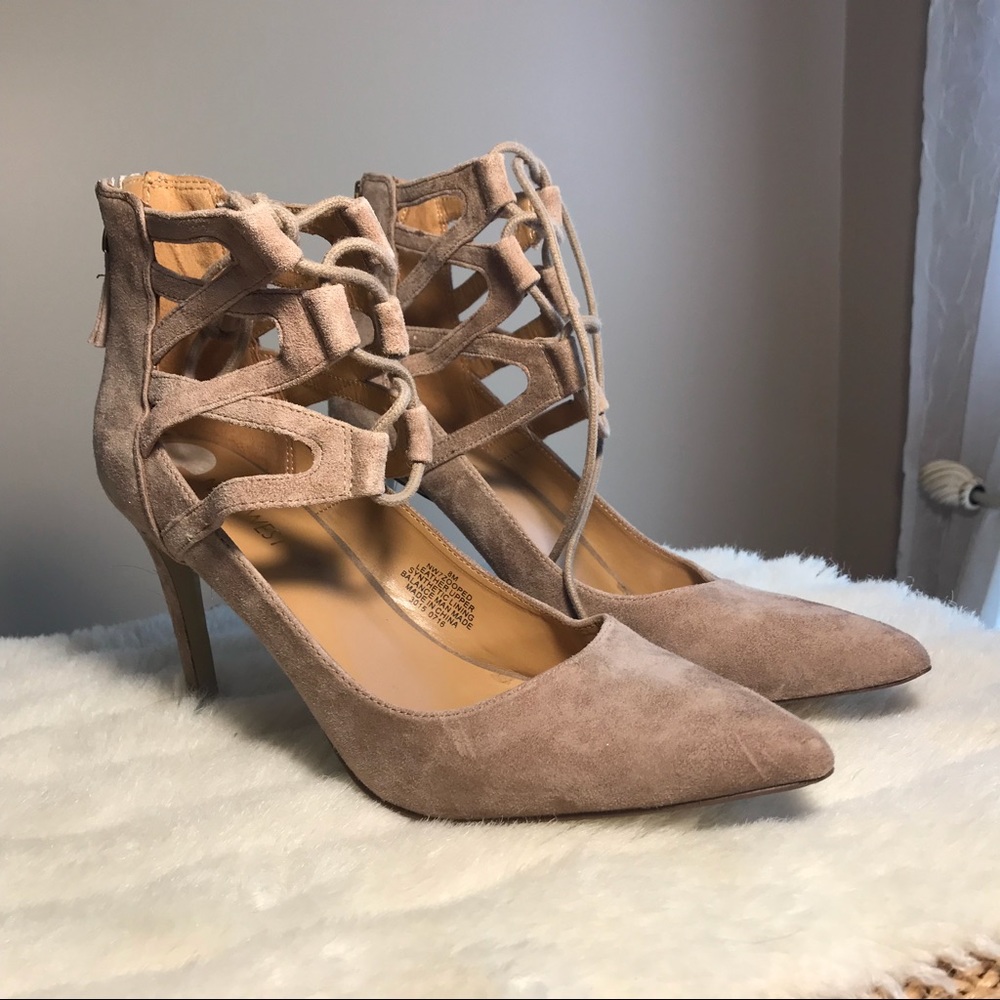 Nine West suede pumps.
